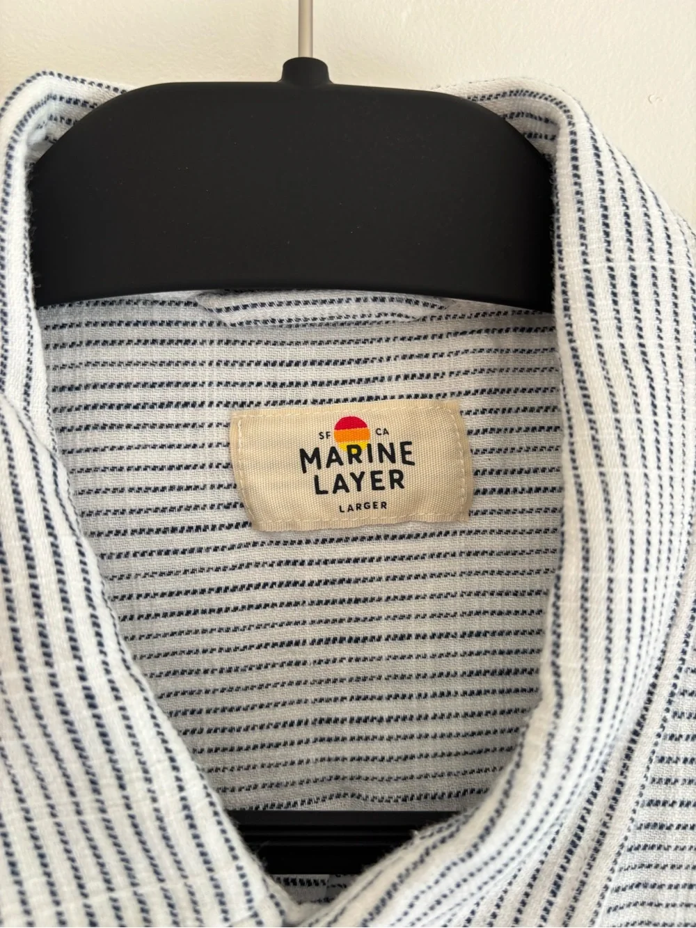 Marine Layer Men’s Light Blue & White Striped Button-Up Shirt